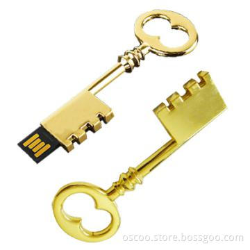 key shape usb flash drive, golden color